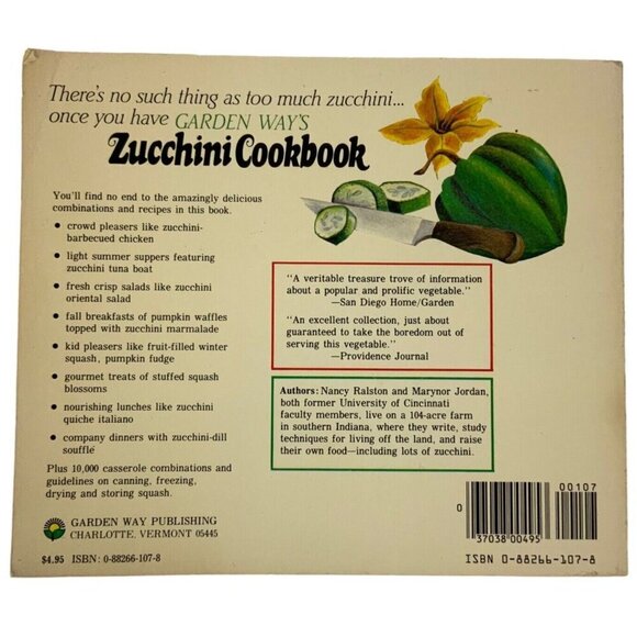 Garden Ways Zucchini Cookbook Paperback 1977 By Nancy Ralston & Marynor Jordan - Picture 2 of 11
